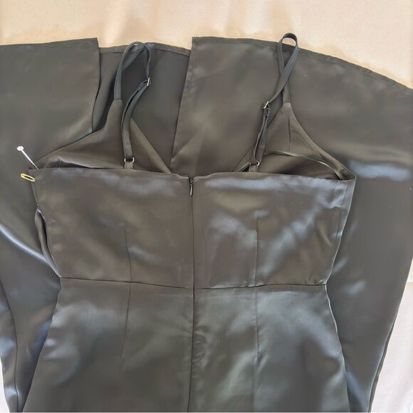 CHELSEA28 Side Tie Satin Dress in Black Size Small NEW - Picture 9 of 15